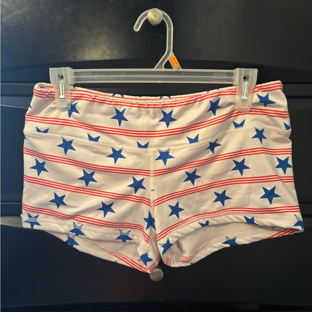 Fleo Red White and Blue American Flag Athletic Shorts